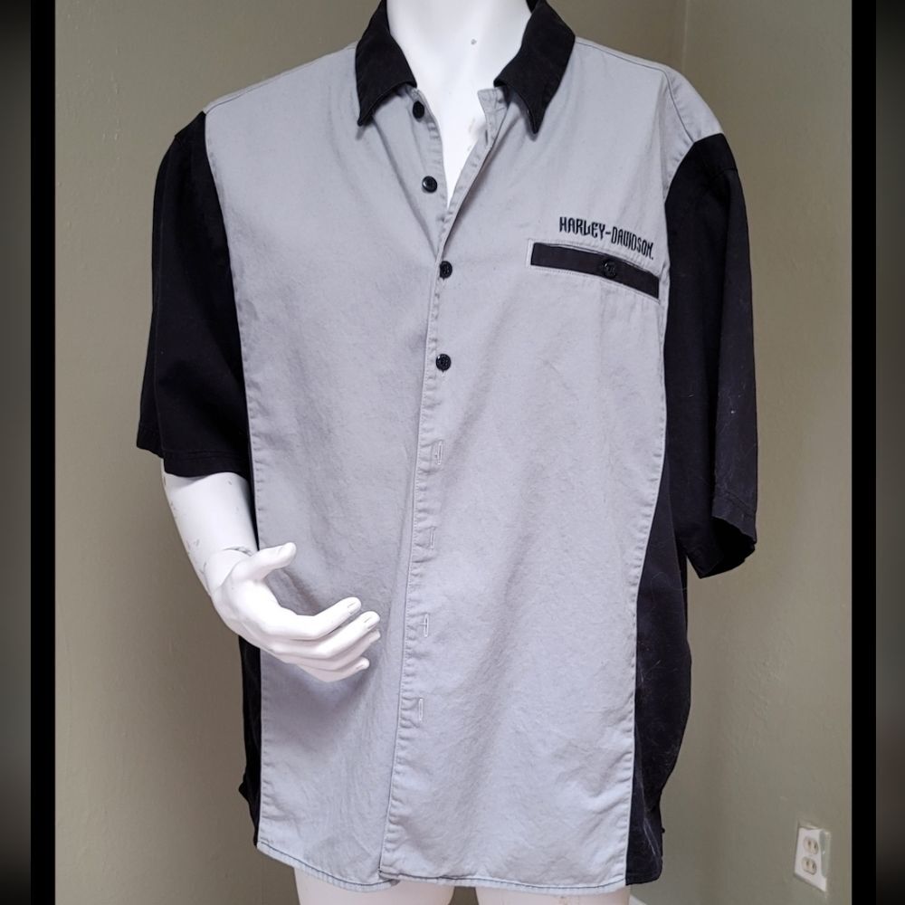 Harley-Davidson 3xl Men's Black and Gray Shirt